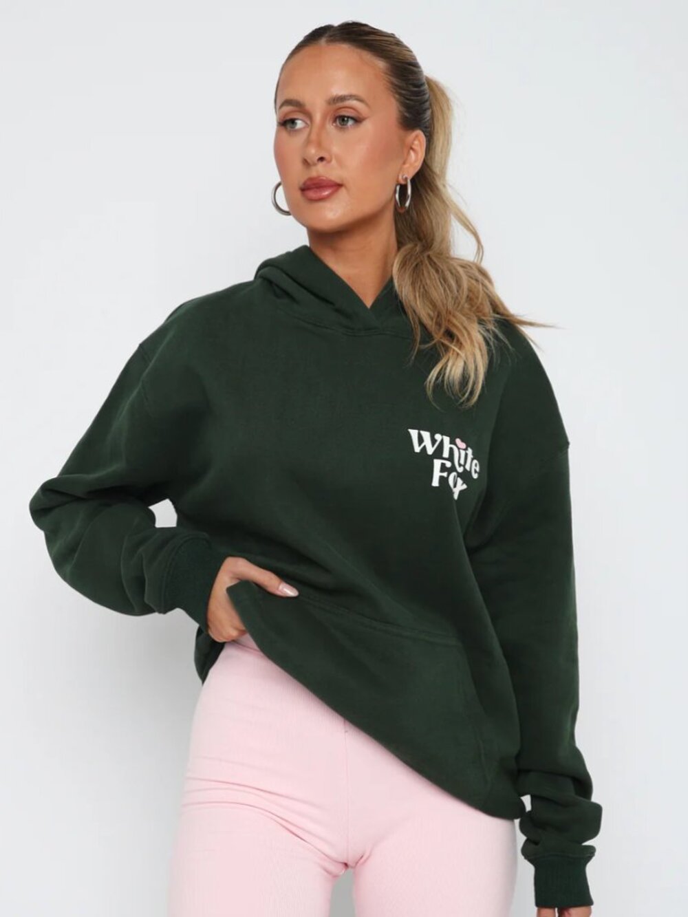 White Fox All You Need Is Love Hoodie Forest Green - L/XL